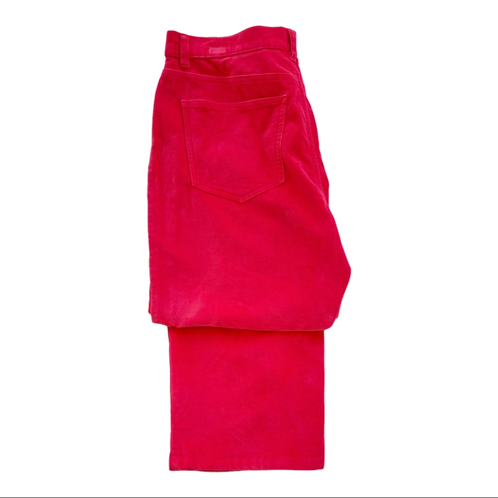 Talbots Stretch Velveteen Straight Leg Pants Jeans Raspberry Pink Women’s Sz 8